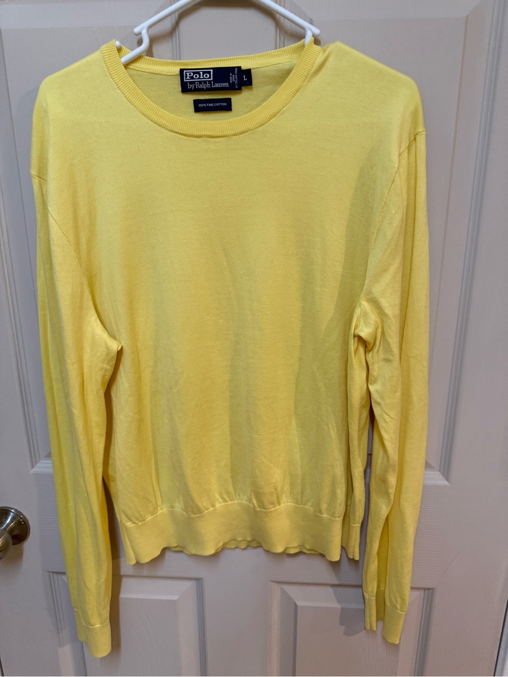 Ralph Lauren Yellow Cotton Crewneck Sweater